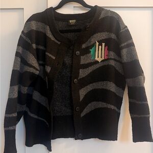 Wicked Striped Graphic Cardigan